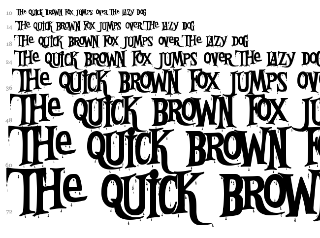 Bleeding Freaks font waterfall